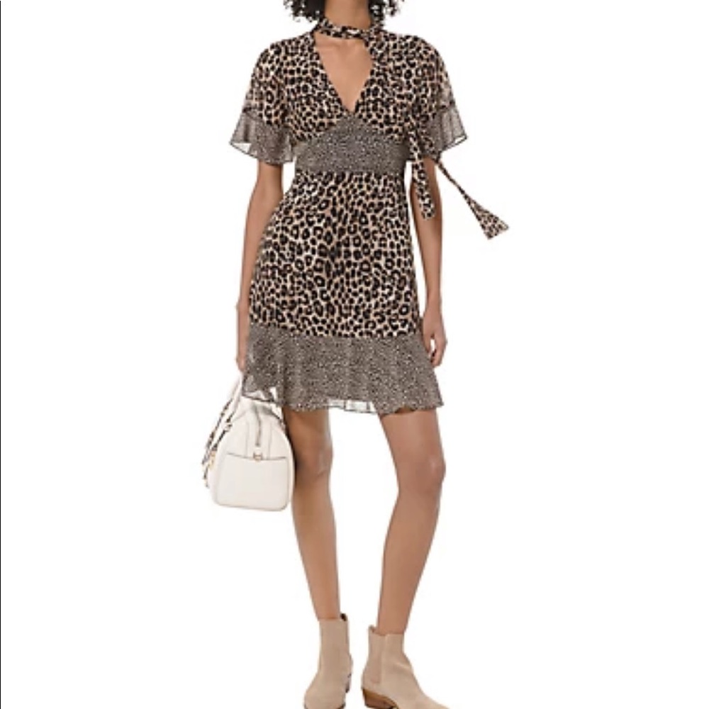 🐆 Michael Kors Mix Cheetah Ruffled Dress 👗